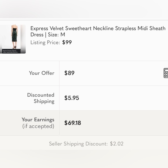 Express Velvet Sweetheart Neckline Strapless Midi Sheath Dress | Size: M #790925 - Picture 12 of 15